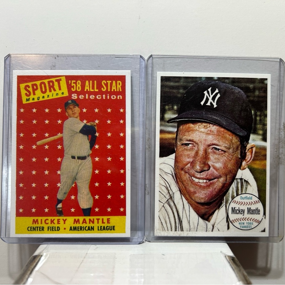 2-MICKEY MANTLE NOSTALGIC Beautiful& Clean MINT Novelty Cards Ready for Grading!
